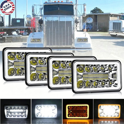 4x Fit Freightliner FLC/D Classic XL DOT Approved 4x6''LED Headlights Hi-Lo Beam