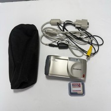 Rare Vintage 1997 Olympus D-320L Digital Camera with cords and 2 Memory Cards