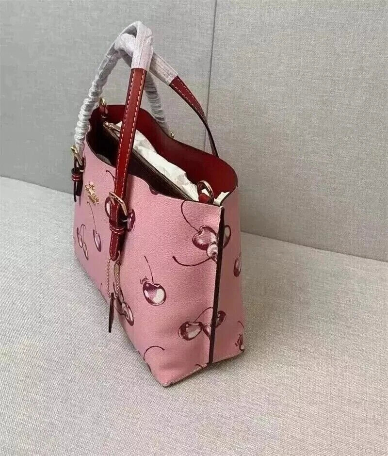 Bolso de Hombro Mollie Tote 25 Rosa Cereza 2 Vías Lona Cuero CR293 Foto 4 de 4