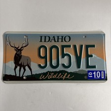 2010 Idaho Bull Elk Antlers Wildlife Environmental License Plate Animal Embossed