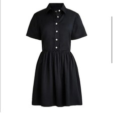 J. Crew Women's Margaret Shirt Dress with Jewel Buttons - Black - 2 - NWT