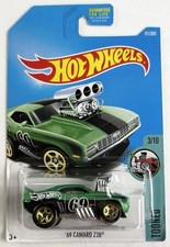 2017 Hot Wheels Tooned 3/10 Green ‘69 Camaro Z28 #171 1:64 Scale Diecast Car