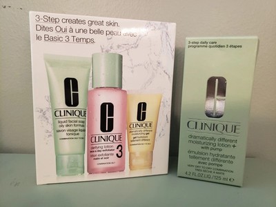 Clinique 3-Step Skin Care System Oily Type 3 + Dramatically Different Lotion