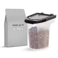 Airtight Pet Food Storage Container with Translucent Body and Scoop for Dog Cat