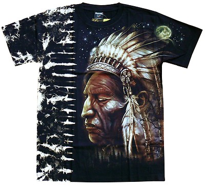 Nieten T-Shirt Indianer, Gr. S M L XL Native Spirit Wölfe Wolf Biker Häuptling