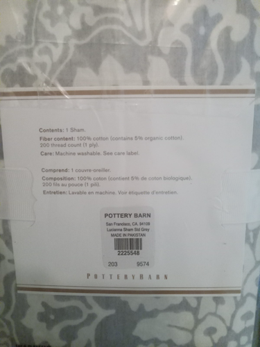 POTTERY BARN lucianna medallón farolero conjunto farso estándar 100% algodón 26x20 NUEVO NUEVO EN PAQUETE - Imagen 2 de 6
