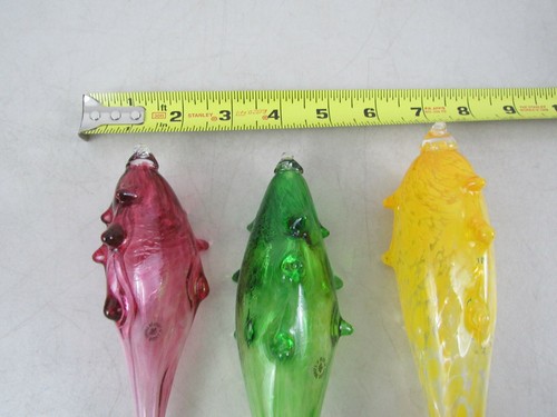 Lot Of 3 Paulus Tjiang Hand Blown Glass Fish-Made In Canada - Picture 10 of 10