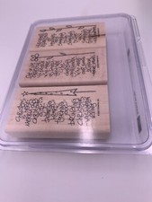 Stampin Up SIDEKICK SAYINGS wood mount rubber stamp set/3 RETIRED 2007