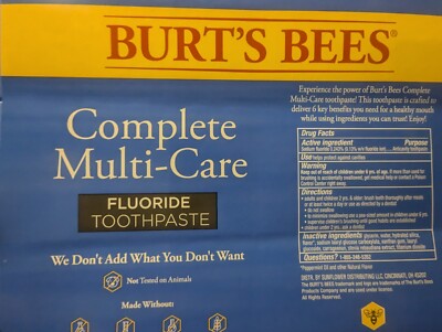 3 PACK - Burt's Bees Toothpaste Complete Multi Care, 4.7 oz, EXP 03/25
