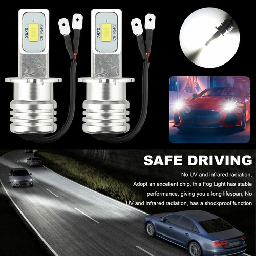 2Pcs H3 LED FOG Light Bulbs combo 6000K White - Picture 3 of 6