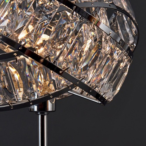 Jewel Table Lamp Chrome Base Shade Lampshade 36CM Tall Stem Light Living Room - Picture 7 of 9