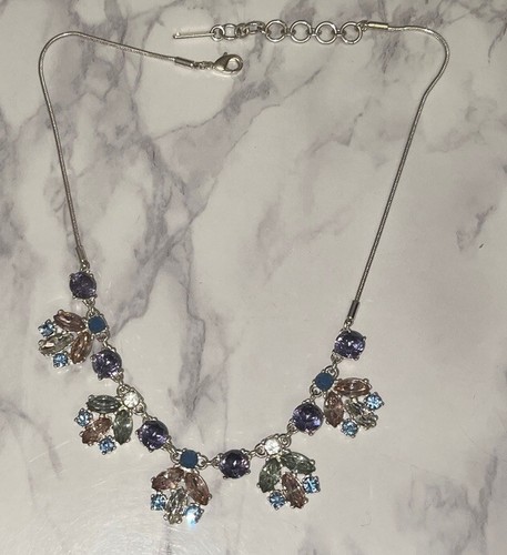 Nine West Silver Tone Rhinestone 16"Necklace TEH13-72 - Picture 4 of 10