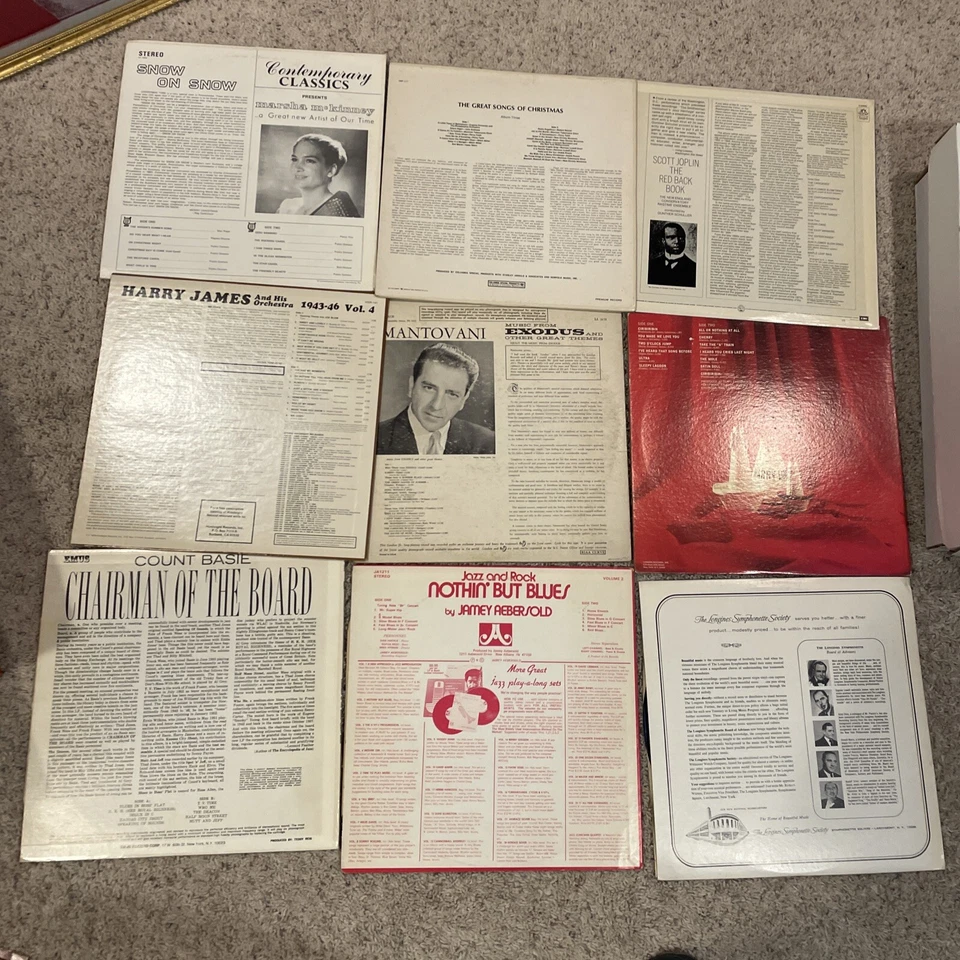 Lot Of 9 Records LP Vinyl Harry James Count Basie Joplin Exodus Classical Jazz Foto 2 de 2