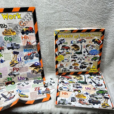 Travel Alphabetic Magnetic Work Truck/Vehicle Puzzle with poster English/French