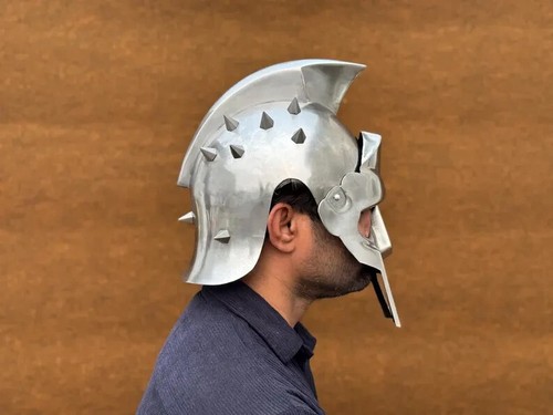 Elmetto gladiatore greco con supporto libero Maximus Decimus Meridius-Ispirazione Elmetto - Foto 6 di 8
