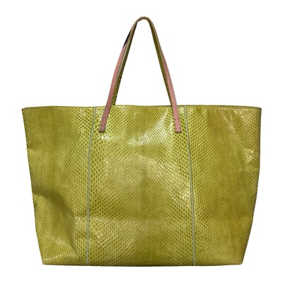FENDI Spring Summer 1999 Python Unborn Calf Leather Handle Tote 