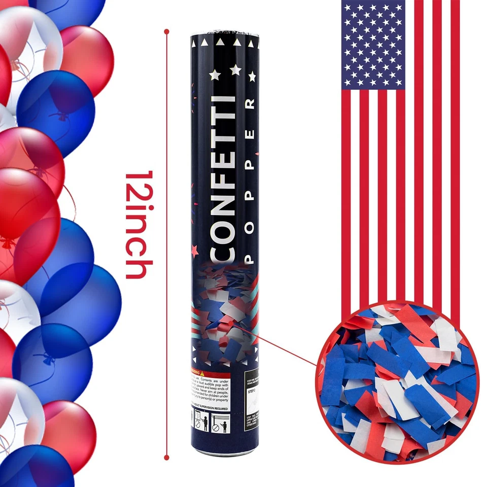 Confetti Cannon 12 包多色可生物降解五彩纸屑 Popper Party Confetti  — 第 2/4 张图片