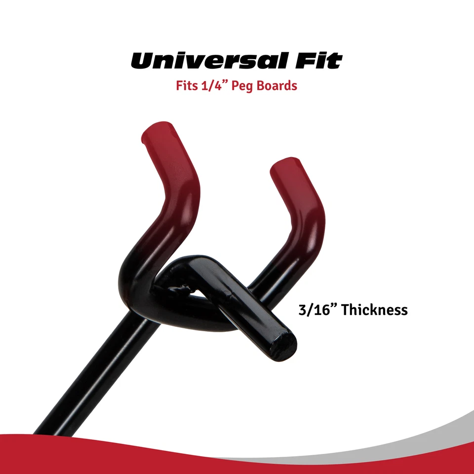 Presa Heavy Duty Black Steel Peg Board Shelving Hooks, 2 to 10-Inch, 50-Pack - Image 2 of 4