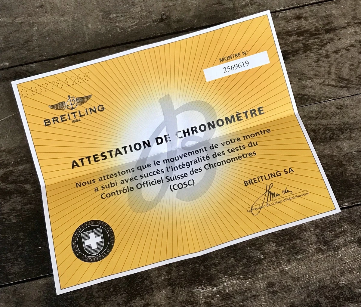 Breitling cosc best sale