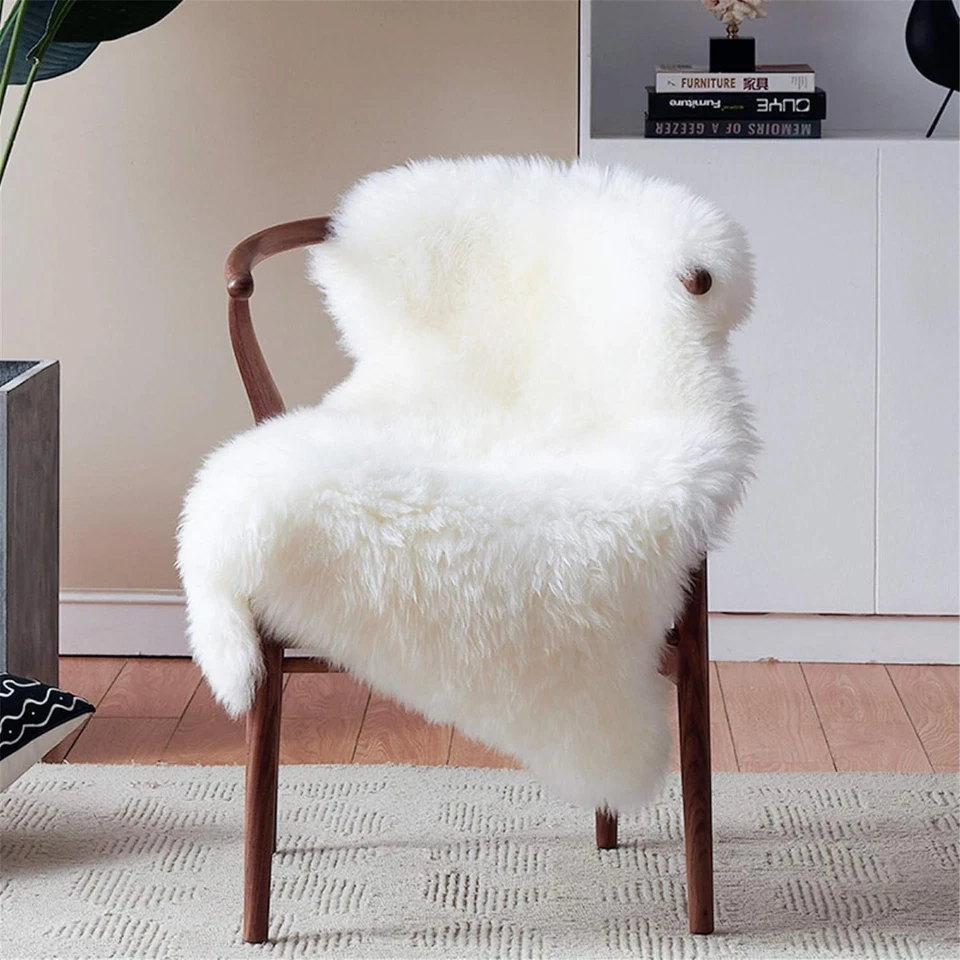 Fluffy White Faux Sheepskin Rug 2x3 ft – Anti-Slip for Living & Nursery Rooms - Image 3 of 4
