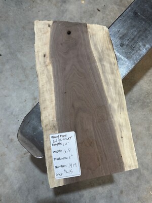 Black Walnut Slab #1919, live edge slab, unfinished, free shipping