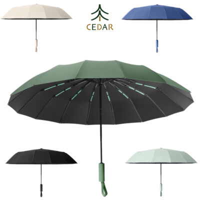 Cedar  Premier faltbarer 32 Rippen Regenschirm vollautomatisch groß UV-Schutz