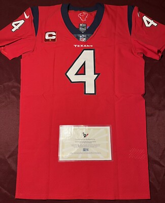 Deshaun Watson Houston Texans NFL Team Issued Battle Red Game Jersey  (Clemson)