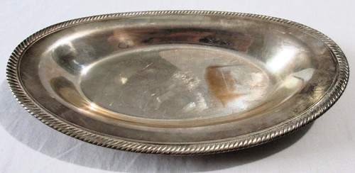 Vintage Wm Rogers 819 Silver plated Oval Bread Tray Rope Pattern Gadroon 12x7" - Picture 2 of 17