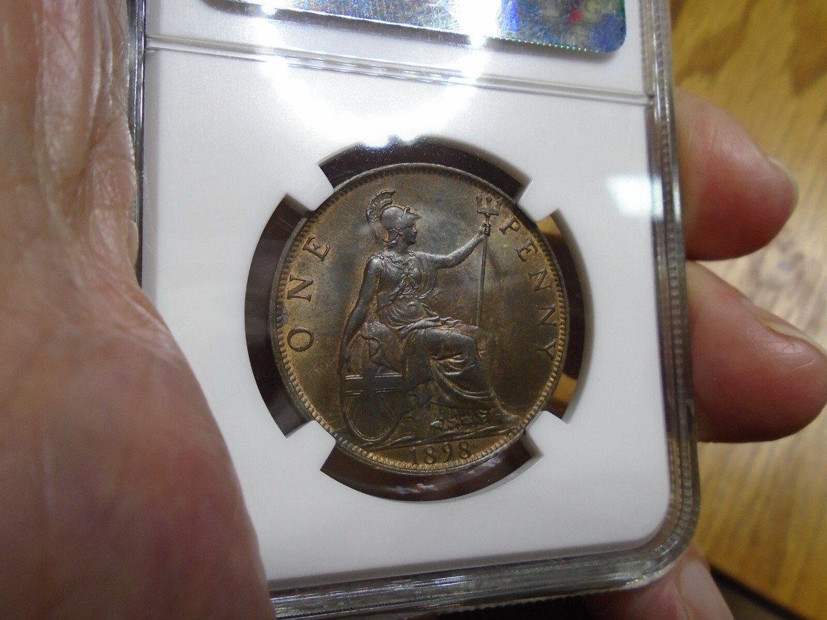 1898 Great Britain Penny KM790 NGC MS63 BN Queen Victoria Penny