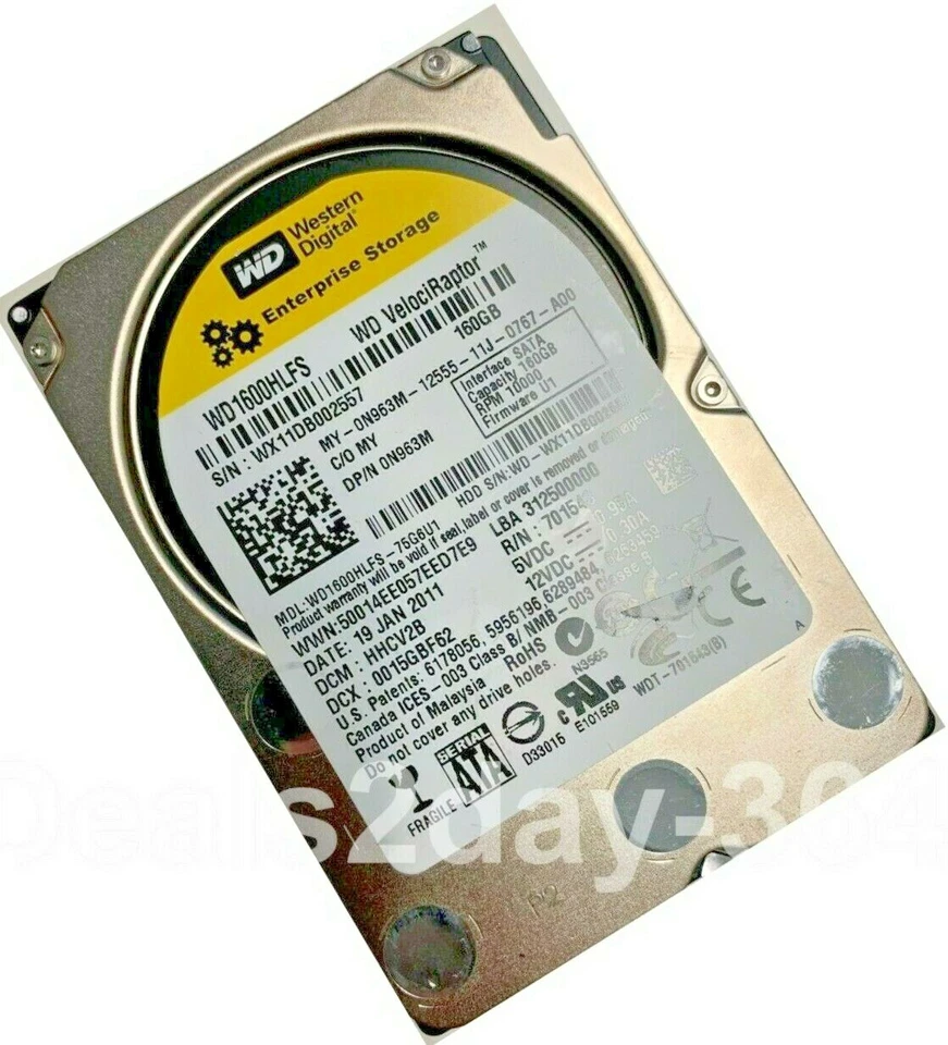 Wd 160GB 10K RPM 3Gbp/s SATA 3.5 Inch Hard Drive WD1600HLFS - Image 2 of 4