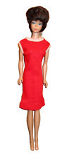 SALE! Vtg 60s TRESSY DRESS  Red Knit Sheath Low Back BARBIE Doll Clone