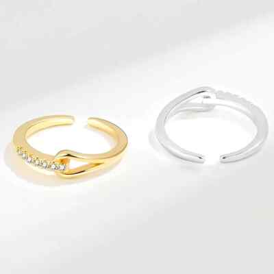 schlank Ring Sterlingsilber Zirkonia Ring 45 - 51 Verstellbar neu