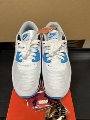 Nike Air Max 90 CJ6779-100 White/Black-Laser Blue - Size 10.5 - New with  Box | eBay