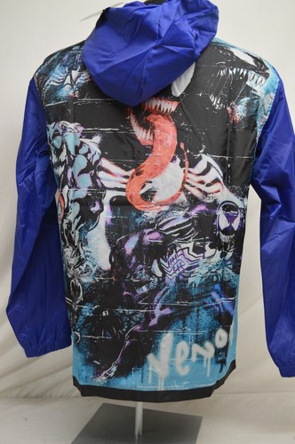 Marvel Spiderman Venom Graphic Hooded Full Zip Windbreak Light Jacket Men MEDIUM - Picture 4 of 8