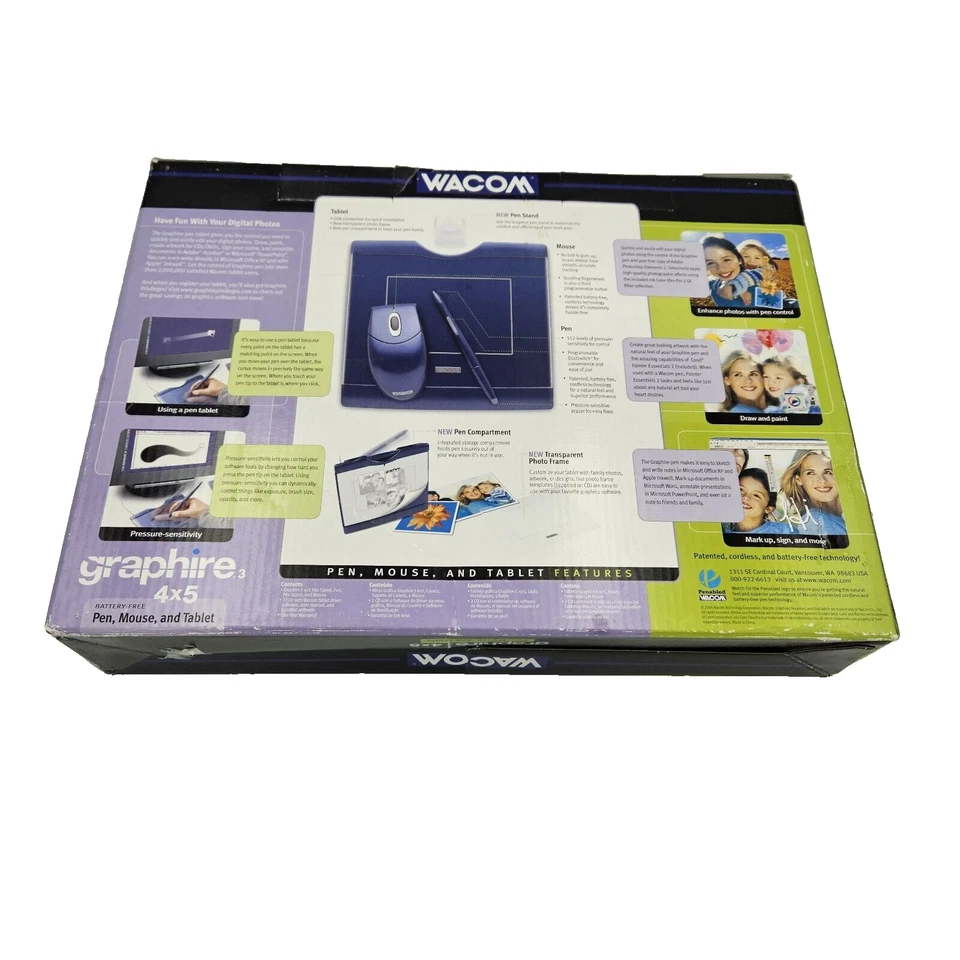 Wacom Graphire 3 4x5 USB Tablet w/Pen, Mouse & Software CD's CTE430SA New Sealed - Image 2 of 4