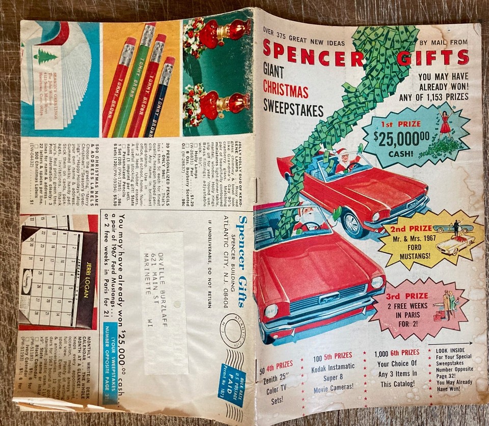 A 1966 Spencer Gifts Christmas catalog is a time capsule of mid-century kitsch — the Holy Grail for pop culture historians and retro design lovers.