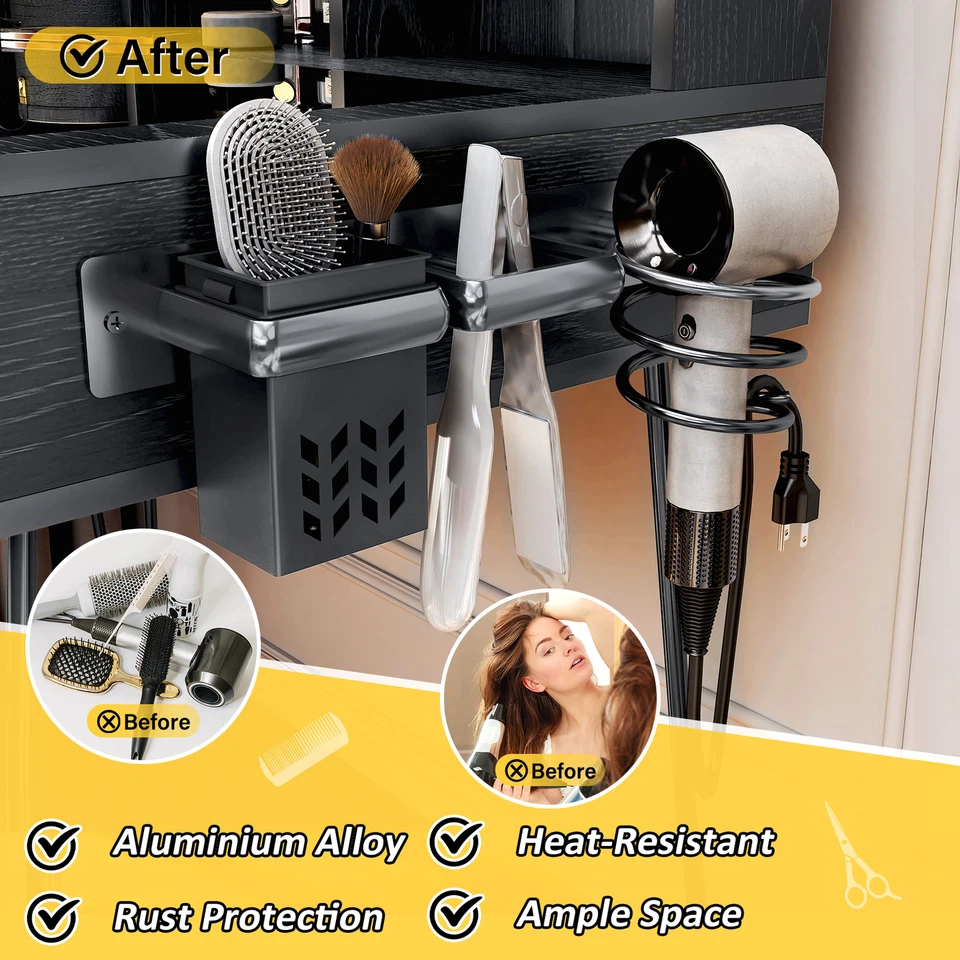 Juego de tocador de maquillaje con espejo tocador con estación de carga para dormitorio Foto 2 de 4