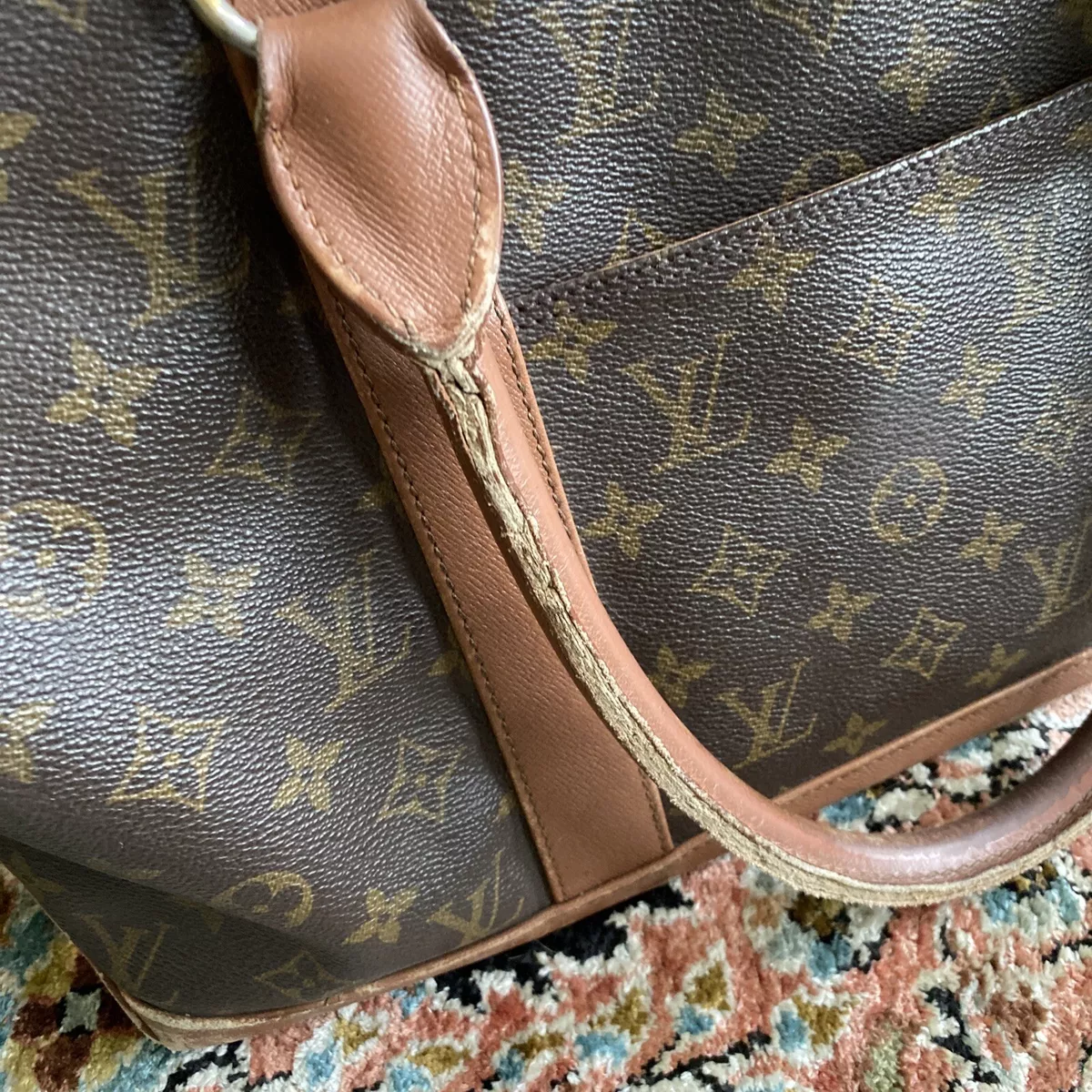 Vintage Louis Vuitton LV Monogram Large Purse Bag Handbag Tote