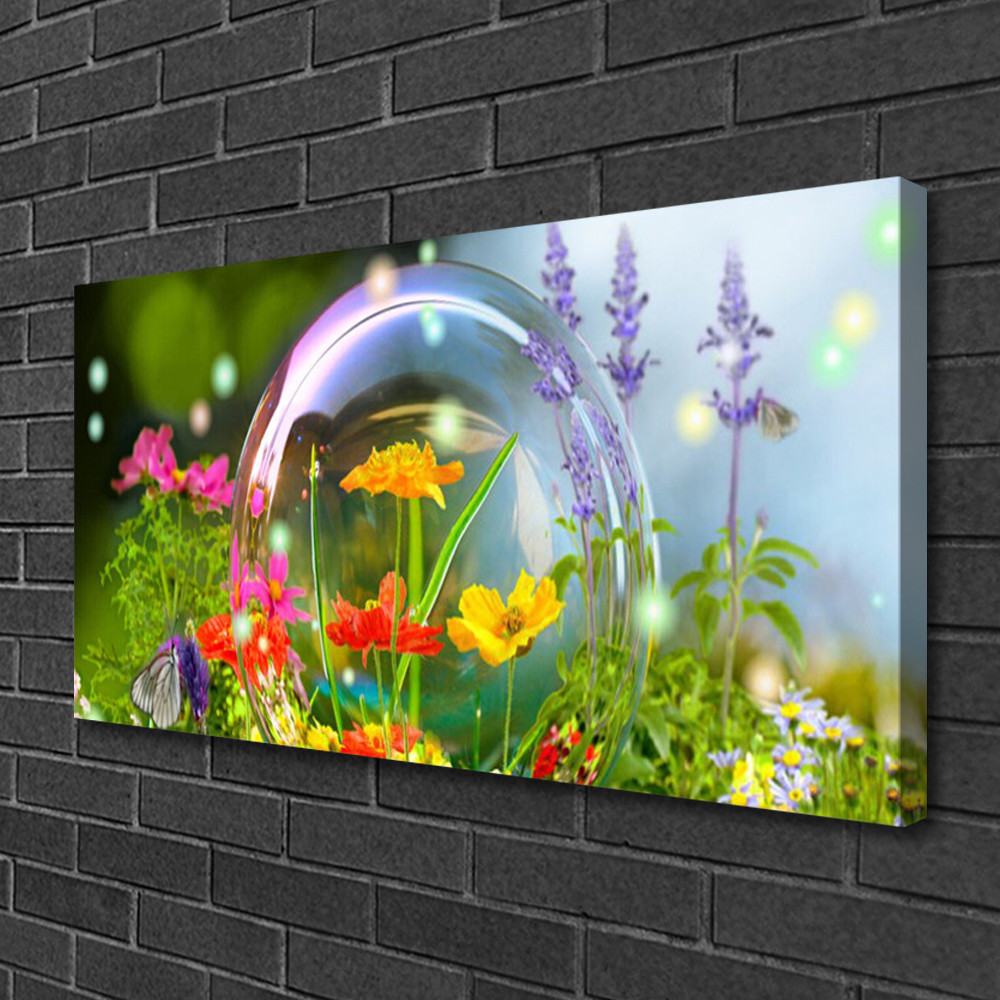 Photo sur toile de lin fleurs tableau impression HD châssis bois 100x50