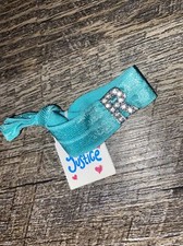 Justice girls Blue initial R rhinestone hair tie stretch bracelet Jewelry Nwt