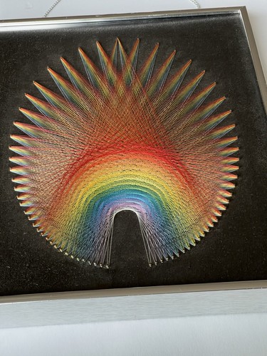 RARE EARLY 1970S GEOMETRIC STRING ART COMPOSITION STRING MANDALAS JON KLINE - Picture 5 of 24