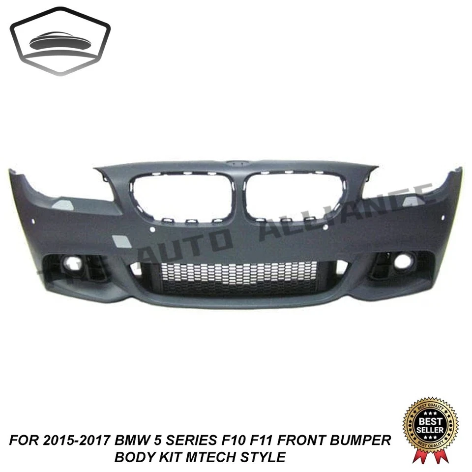 Kit de parachoques delantero Fit 2015-2017 BMW Serie 5 F10 F11 estilo MTech con orificio antiniebla Foto 3 de 4