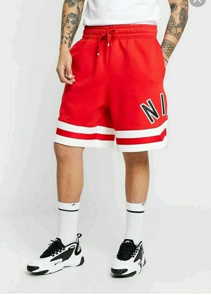 nike fleece shorts red
