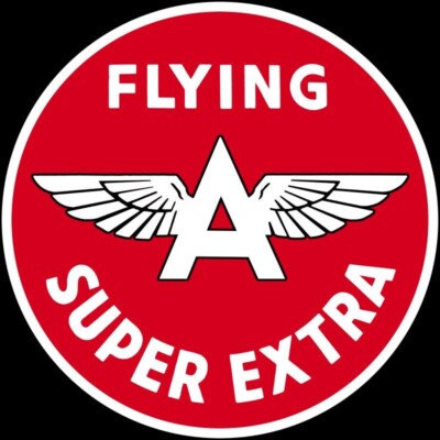 Flying A Super Extra Gasoline NEW Sign: 40'' Dia. Round USA STEEL TWO-SIDED
