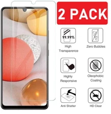 2 Pack For Samsung Galaxy A32 5G Clear 9H  Tempered Glass Clear Screen Protector