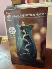 Cascading Incense Holder tulip top, jade 10 Cones (BS-1111)