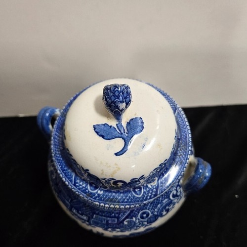 Vintage Staffordshire Teedose/Ingwerglas Weidenblau 6,5" hoch - Bild 11 von 16