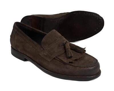 Boglioli $695 NIB Brown Slip-On Kilted Suede Leather Loafers  display picture 1