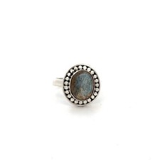 Sterling Silver Labradorite Ring Size 6 -Stone 9 x11mm