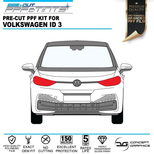 Headlights Stone Chip Guard PPF Paint Protection film for Volkswagen ID3 VW - Picture 2 of 3
